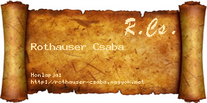 Rothauser Csaba névjegykártya